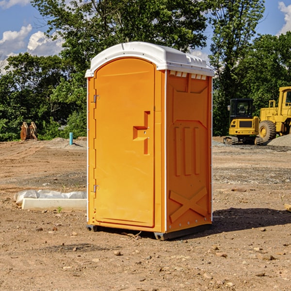 how often are the portable restrooms cleaned and serviced during a rental period in Perry OH